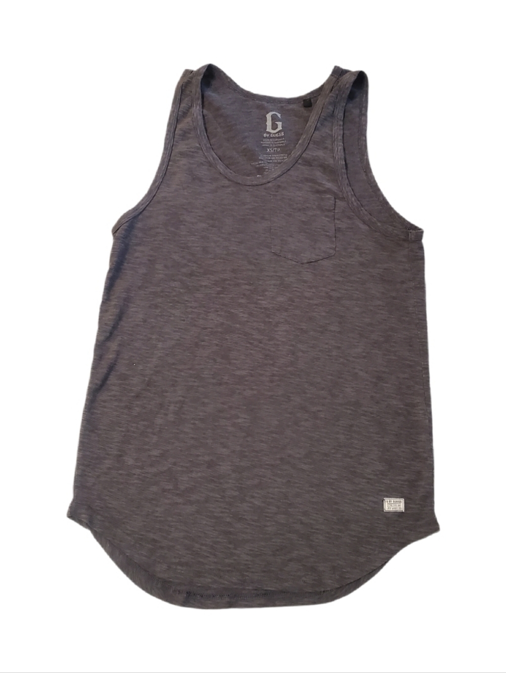 G By‎ Guess Men's Grey Cotton Chest Pocket Tank Top XS